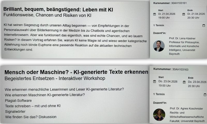 Vortrag an der VHS Hof